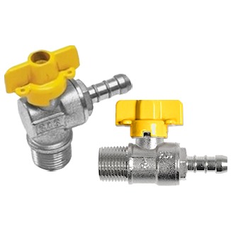 REGISTRO P/ GÁS 1/2X3/8 BORB. AMARELA - ANGULAR E RETA